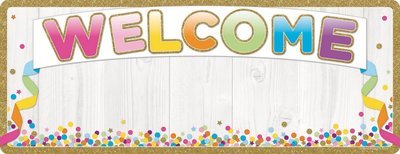 Welcome Confetti Poly Banner
