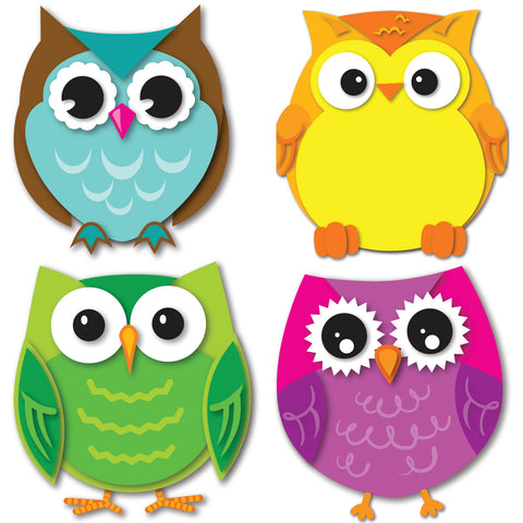 Colorful Owls Mini Cut-Outs