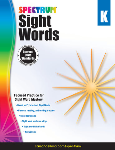 Spectrum Sight Words K Workbook