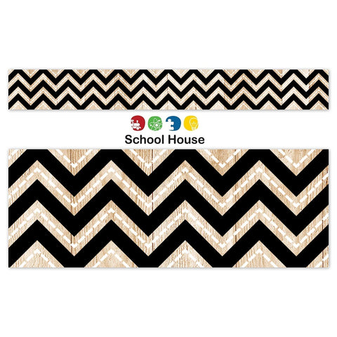 Black & Wood Chevron EZ Border