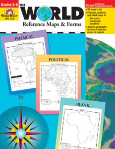 World Reference Maps & Forms Bk Grades 3-6