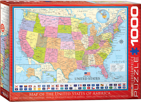 Map Of The Usa 1000 Pc Pz