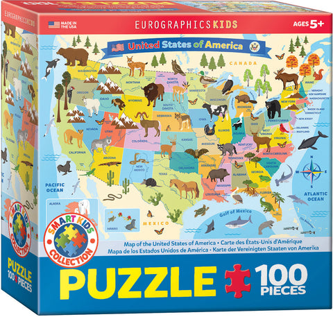 Illustrated Map Of The Usa 100 Pc Pz