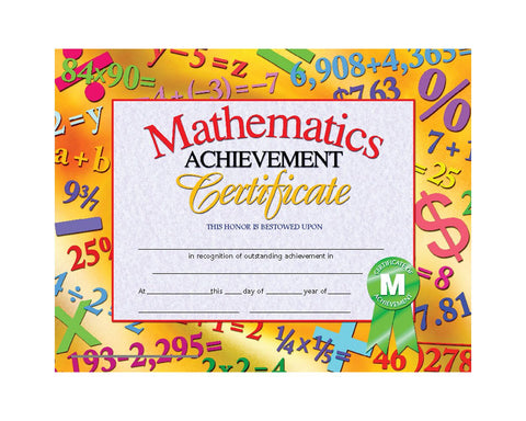 Mathematics Achievement Certificates