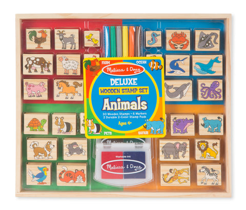Deluxe Wooden Stamp Set Animals