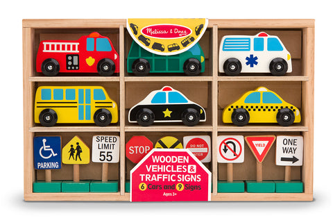 Vehicles & Traffic Signs Wooden