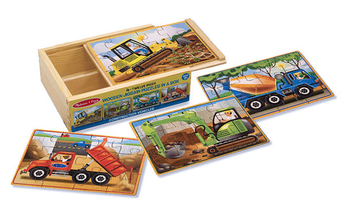 Construction in a Box Puzzle:  4 - 12 Piece Puzzles