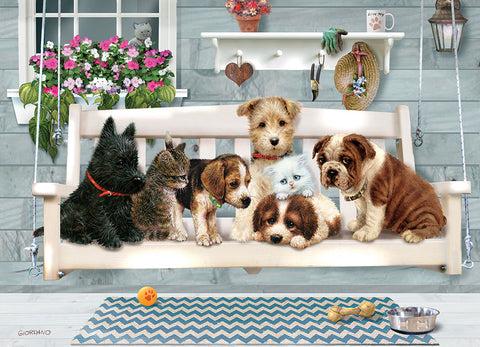 Porch Swing Buddies 35 Piece Tray Puzzle