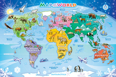 World Map 35 Piece Tray Puzzle