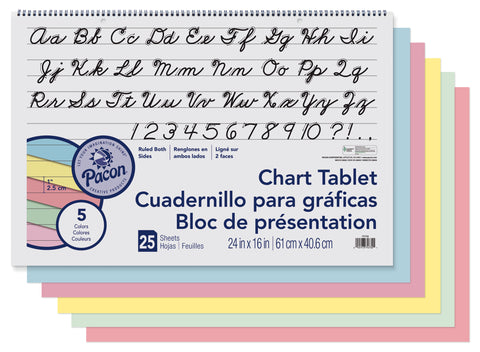 Chart Tablet 1In Asst Ruled 16X24