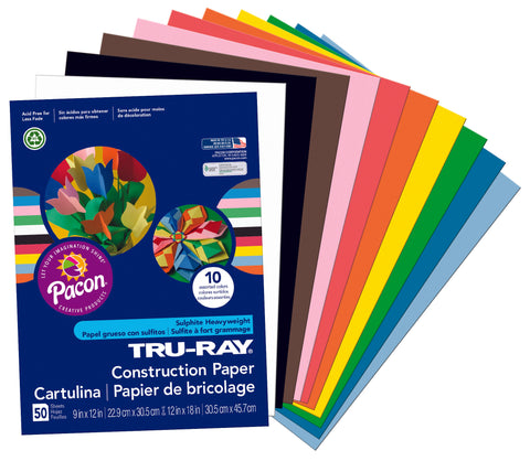 Assorted 9X12 Construction Paper