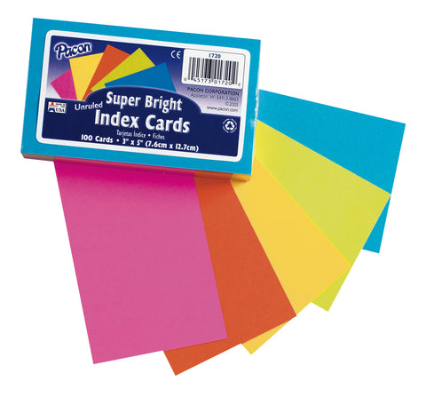 Index Cards 3X5 Unruled Brite