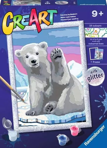 Pawsome Polar Bear W/ Glitter 7 X 10 Canvas