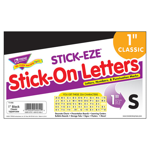 Stick-Eze Black 1In W/Numbers