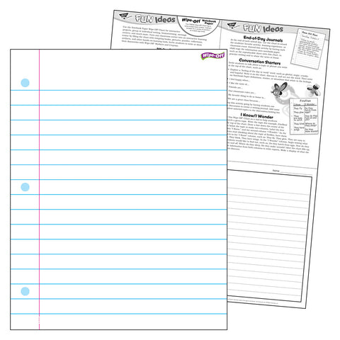 Notebook Paper Wipe-Off Chart