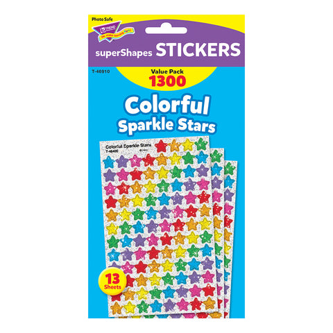 Colorful Sparkle Stars Sticker Value Pack