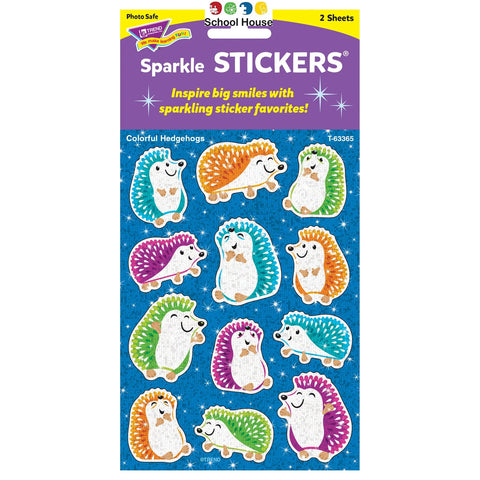 Colorful Hedgehogs Sparkle Stickers