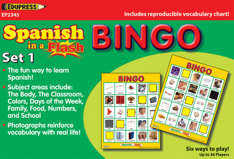 Spanish In A Flash Set 1 Bingo