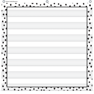 Black Painted Dots 7 Pocket Chart