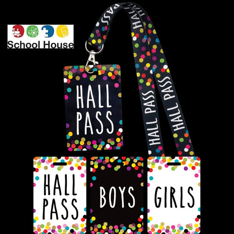 Confetti Hall Pass Lanyards