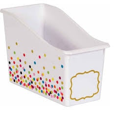 Book Bin White Confetti