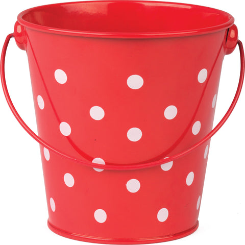 Bucket Red Polka Dots