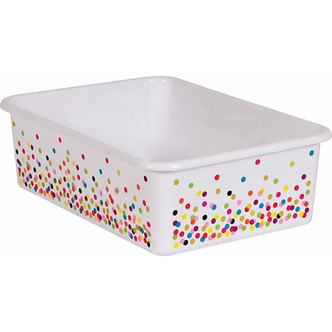 Storage Bin Large White Confetti