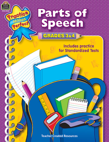 Parts Of Speech Gr 3-4 Workbook