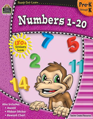 Numbers 1-20 Workbook PreK-K