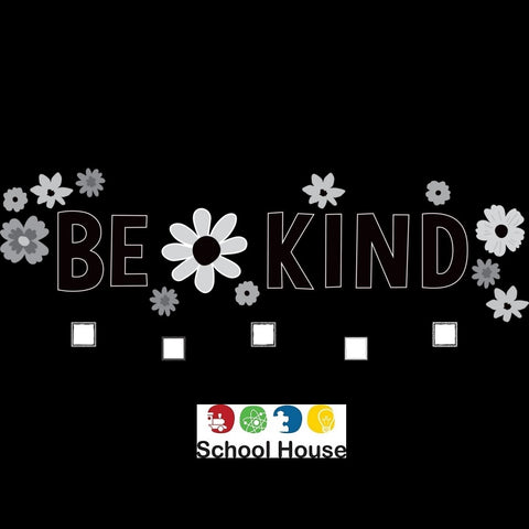 Black & White Floral Be Kind Bulletin Board Set