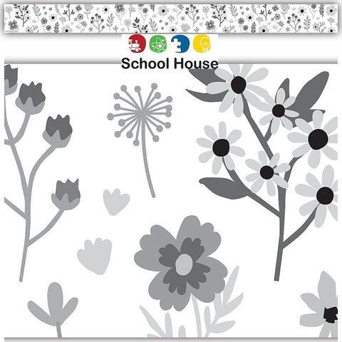 Black & White Floral Border