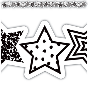 Black & White Stars Border