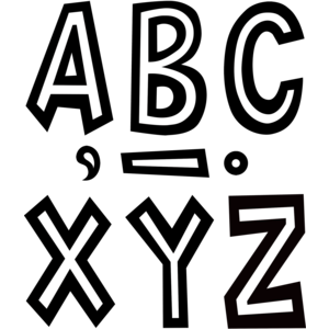 Modern Jungle Primary Font A-Z Bulletin Board Letters, Punctuation, and  Numbers