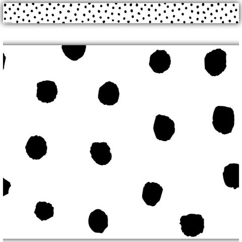 Black Painted Dots On White Border