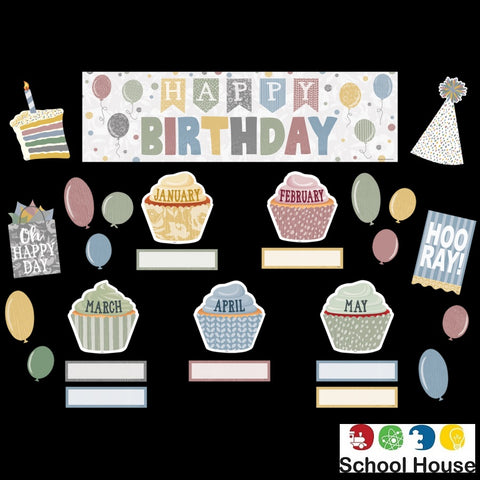 Classroom Cottage Birthday Mini Bulletin Board Set