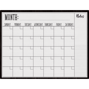 Modern Farmhouse Calendar Wipe Off Chart