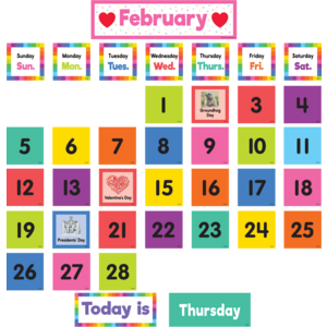 Colorful Calendar Pocket Chart Cards