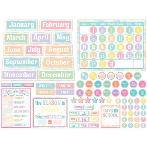 Pastel Pop Calendar Bulletin Board Set