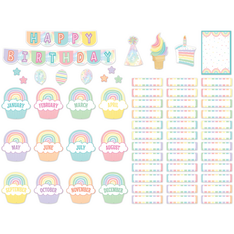 Pastel Pop Happy Birthday Mini Bulletin Board Set
