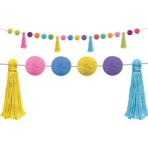 Colorful Pom Poms & Tassels Garland