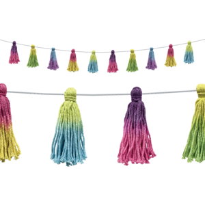 Tie Dye Tassels Garland